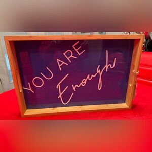 Motivational 18x12 Bamboo Serving Tray with Inspirational Quote